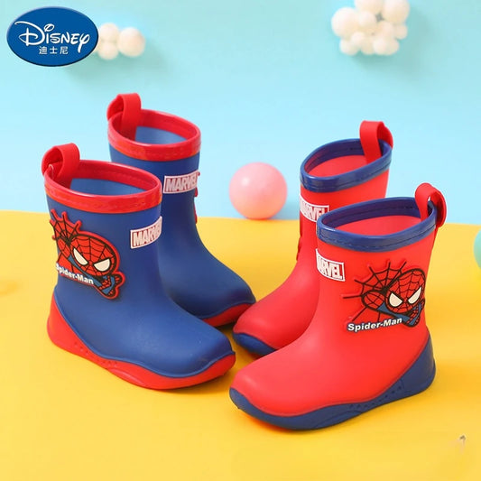 Чоботи з мультфільму "Людина-павук" від Disney, принцеса Ельза, модні довгі чоботи, а також оксамитове дитяче взуття.