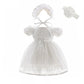 HETISO New Baby Girl Baptism Dresses Toddler Christening Gowns Children's Clothes Summer Birthday Wedding Dress for Newborn 3-24