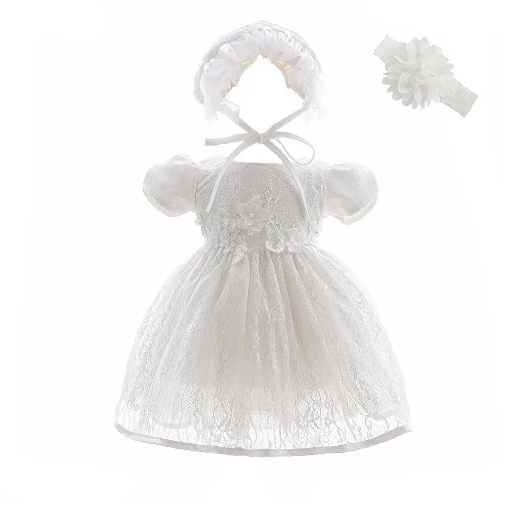 HETISO New Baby Girl Baptism Dresses Toddler Christening Gowns Children's Clothes Summer Birthday Wedding Dress for Newborn 3-24