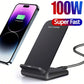 100W нова бездротова зарядна підставка для iPhone 15 14 13 12 16 Pro Max XR 8 Samsung Xiaomi індукційна швидка зарядна станція