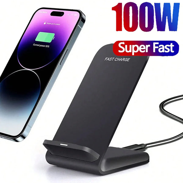 100W нова бездротова зарядна станція-підставка для iPhone 15 14 13 12 16 Pro Max XR 8 Samsung Xiaomi індукційна швидка зарядна док-станція