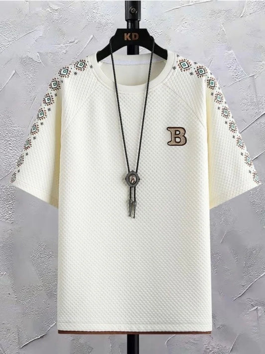 Summer New Fashion Trend Short Sleeve Shorts Ice Silk Suit Men Loose Sports Breathable Large Size High Quality Two-Piece Set