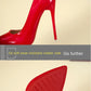 Temperament 12cm Super High Thin Heels Shoes Women Pumps Pointed Toe Colorful Patent Leather Stiletto Wedding Shoe Size 45