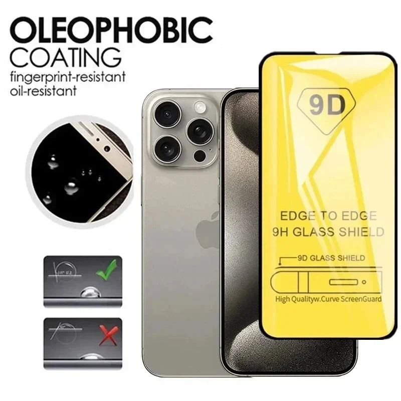 5 шт. 9D захисне скло для iPhone 13 11 12 15 14 Pro Max, захисна плівка для екрану iPhone 16 15 PRO XR XS MAX загартоване скло
