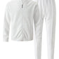 Autumnwinter men's casual blazer set new fashion Waffle baseball suit round neck pocket zipper long sleeve trousers two-piece se