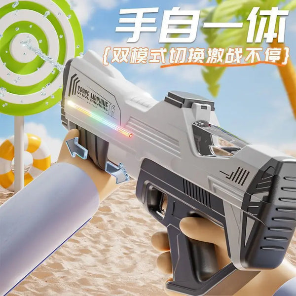 Electric Water Gun Automatic With LED Big Capacity Spray Blaster shooting Water Pistol Guns Summer Pool Outdoor Toys for Kids
