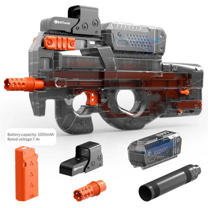 Electric Gel Gun in Transparent Black! Fully Automatic Splatter Ball Toy, Perfect for Outdoor Shooting Games (No Bullets)