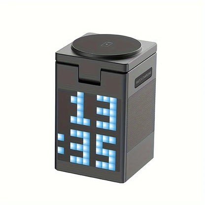 6-в-1 магнітна бездротова зарядна станція з Bluetooth-динаміком, будильником, для iPhone, AirPods, iWatch - багатофункціональний зарядний пристрій