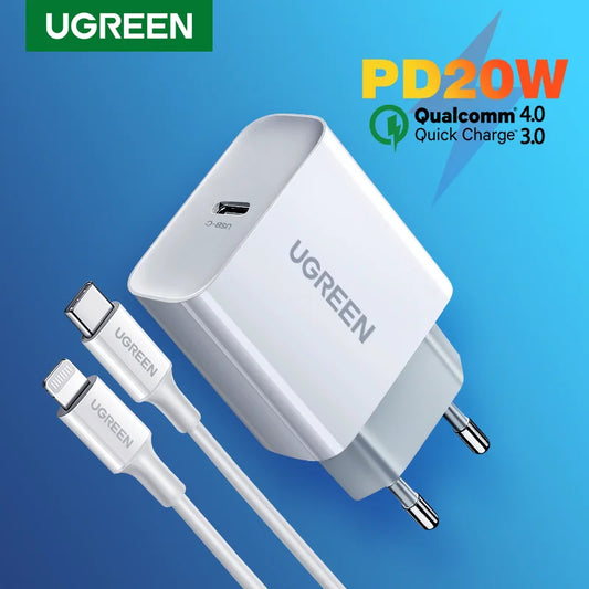 UGREEN Швидка зарядка 4.0 3.0 QC PD Зарядний пристрій 20W QC4.0 QC3.0 USB Type C Швидкий зарядний пристрій для iPhone 16 15 14 Pro Xiaomi Телефон PDCharger