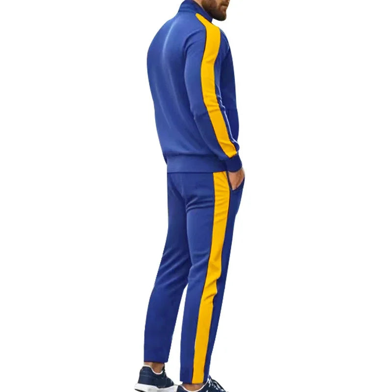 Casual Tracksuits Mens Autumn Fashion Side Striped Jackets And Pants Two Piece Sets For Men Sports Fitness Sweatsuits Streetwear