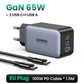 UGREEN 65W GaN зарядний пристрій Quick Charge 4.0 3.0 USB C зарядний пристрій для iPhone 16 15 14 Pro Max ноутбука Macbook Air планшета PD швидка зарядка