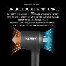Фен для волосся Kemei KM-2061 з потужністю 110 000 об/хв, з негативним іонним струмом та гарячим та холодним повітрям