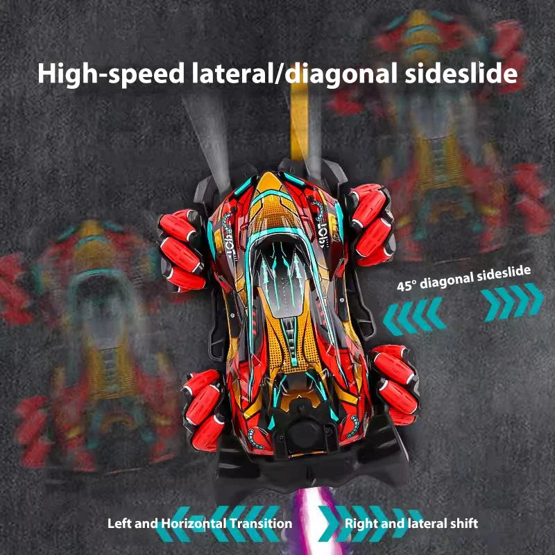 WLtoys F1 Drift RC автомобіль з LED підсвіткою, музикою, 2.4G радіокеруванням жестами рукавички, спреєм, трюковий автомобіль 4WD, електрична іграшка для дітей