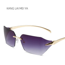Unisex hip-hop sunglasses, irregular personality, frameless sunglasses, fashionable and trendy metal glasses