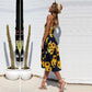Summer New Women Sexy Sling Pocket Button Dot Beach Dress 2024 Female Bohemia Holiday Retro Fashion Solid Color Women's Clothing