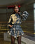2025 New Elegantsuit Women's Clothing Set High-End Feel Spring Plaid Design Sensibility Ruffle Edge Mini Dress 2-Piece Wholesale