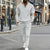 Autumn and winter new men's fashion outdoor sports half zipper Waffle casual stand collar long sleeve hoodie + trousers men's su