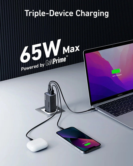 Зарядний пристрій Anker 735 65W GaN GaNPrime швидкий USB Type C зарядний пристрій для телефону швидка зарядка зарядний пристрій Type C для iPhone 15/15 Pro