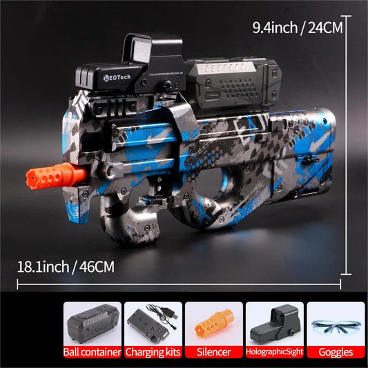 Electric Gel Gun in Transparent Black! Fully Automatic Splatter Ball Toy, Perfect for Outdoor Shooting Games (No Bullets)