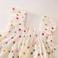 2025 Summer Korean Style All Cotton Girls’ Sweet Fashion Colorful Polka Dot Two-Piece Set - Halter Top & Wide Leg Pants