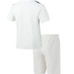2025 summer men's new leisure fashion city wear rope round neck T trend Waffle short-sleeved shorts two-piece suit