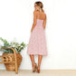 Summer New Women Sexy Sling Pocket Button Dot Beach Dress 2024 Female Bohemia Holiday Retro Fashion Solid Color Women's Clothing