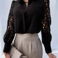 White Sexy Lace Hollow out Women Blouse Autumn Spring Black Top Vintage Button Up Shirts Long Sleeve Tops