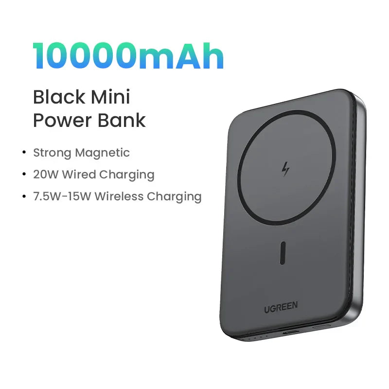 UGREEN PD20W Портативний магнітний павербанк 10000мАг з бездротовою швидкою зарядкою для Magsafe для iPhone 15 Pro Max 16 Pro