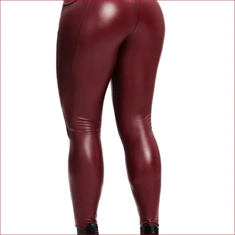 Women Sexy Zip High Waist Leather Leggings Patchwork PU Faux Leather Bodycon Pants Nightclub Slim Skinny Wetlook Trousers Custom