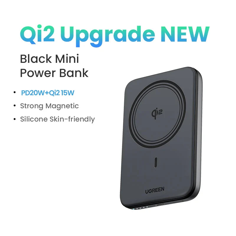 UGREEN PD20W Портативний магнітний павербанк 10000мАг з бездротовою швидкою зарядкою для Magsafe для iPhone 15 Pro Max 16 Pro