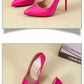Temperament 12cm Super High Thin Heels Shoes Women Pumps Pointed Toe Colorful Patent Leather Stiletto Wedding Shoe Size 45