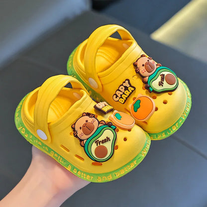 Children's Sandals DIY Female Cartoon Cute Dinosaur Home Soft Sole Indoor Small Children Toddler Baotou Baby Slippers Man
