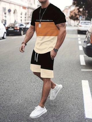 Hawaiian Coconut 3D Print Fashion Crew Neck Men's Suit Everyday Casual Short Sleeve And Shorts Harajuku Street Fashion Suit