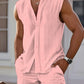2025 summer new men's casual sports sleeveless vest shirt fashion loose comfortable outdoor sleeveless shorts beach two sets