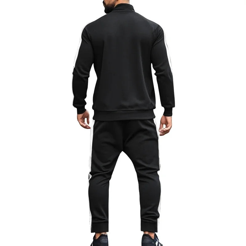 Casual Tracksuits Mens Autumn Fashion Side Striped Jackets And Pants Two Piece Sets For Men Sports Fitness Sweatsuits Streetwear