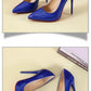 Temperament 12cm Super High Thin Heels Shoes Women Pumps Pointed Toe Colorful Patent Leather Stiletto Wedding Shoe Size 45