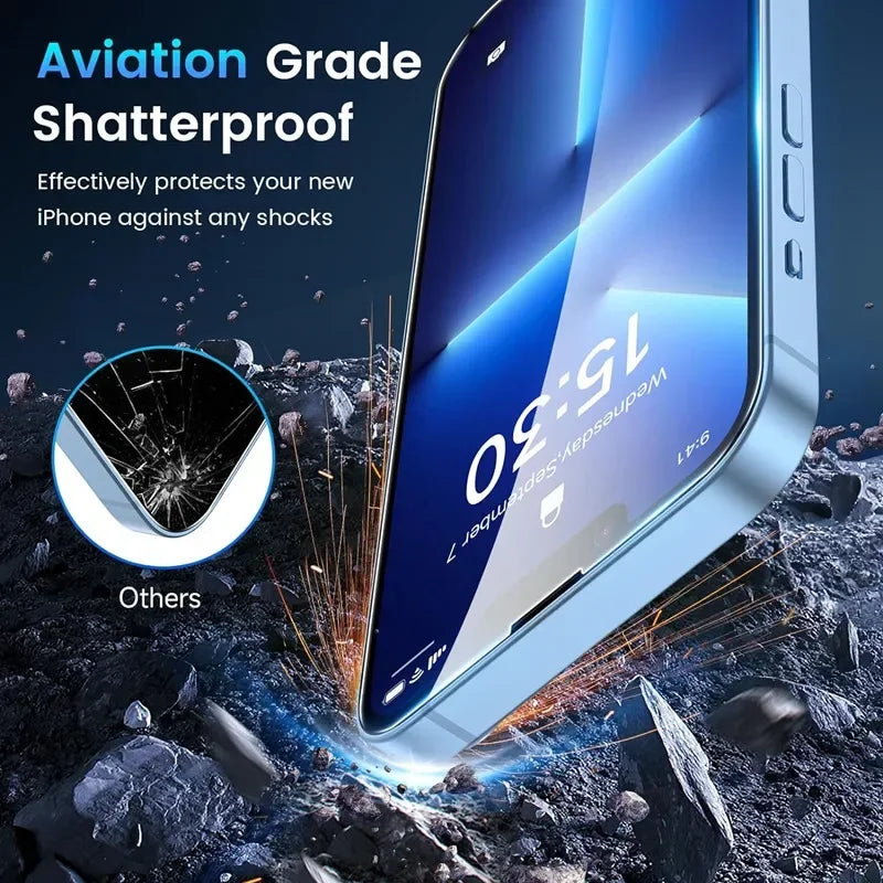 5 шт. загартованого скла для iPhone 15 13 11 12 14 Pro Max Mini захисне скло для екрану iPhone 16 7 8 Plus X XR XS MAX