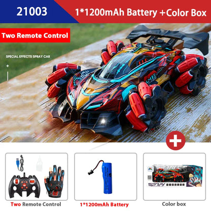 WLtoys F1 Drift RC автомобіль з LED підсвіткою, музикою, 2.4G радіокеруванням жестами рукавички, спреєм, трюковий автомобіль 4WD, електрична іграшка для дітей