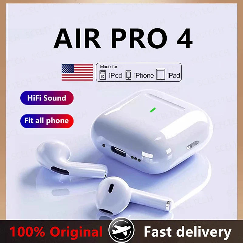 Оригінальні бездротові Bluetooth-навушники Air Pro True Wireless з HiFi звуком, низькою затримкою та шумозаглушенням для iPhone та Android