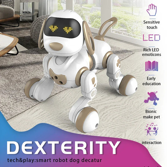 Funny RC Robot Electronic Dog Stunt Dog Voice Command Touch-sense Music Song Robot Dog for Boys Girls Children's Toys 18011