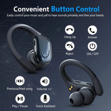 Бездротові Bluetooth 5.3 навушники з мікрофоном, кнопка керування, шумозаглушення, вушні гачки, водонепроникна гарнітура для спорту