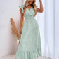 Amazon Cross border Foreign Trade European and American Women's Wear 2024 Spring/Summer Fashion V-neck Waist Long Dress High Wai