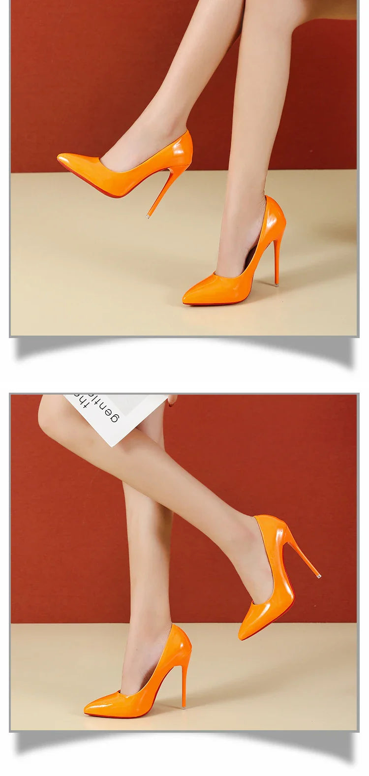 Temperament 12cm Super High Thin Heels Shoes Women Pumps Pointed Toe Colorful Patent Leather Stiletto Wedding Shoe Size 45
