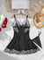 Contrast Black Sexy Lingerie Women Underwear Transparent Sleepwear Lace Nightdress And Thongs Pijamas Sets Female Sexy Nighty