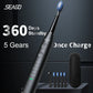 Seago Electric Sonic Toothbrush USB Rechargeable Adult 360 Days Long Battery Life IPX7 4 Replacement Heads Travel Box  SG-575