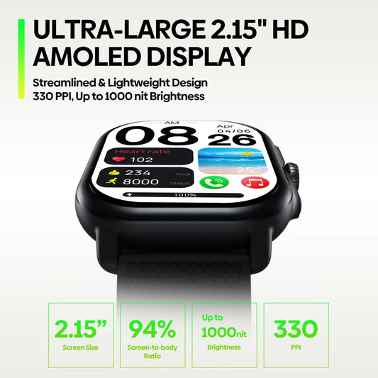 New Zeblaze Beyond 3 Pro GPS Smart Watch 2.15" AMOLED Display Built-in GPS & Route Import Make/Receive Phone Calls Smartwatch