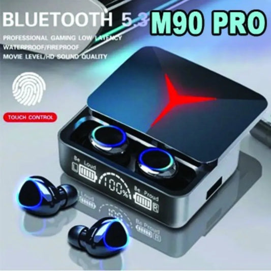 M90 Бездротові навушники TWS Bluetooth з сенсорним керуванням, спортивні навушники-навушники HiFi стерео ігрова гарнітура з мікрофоном для смартфона