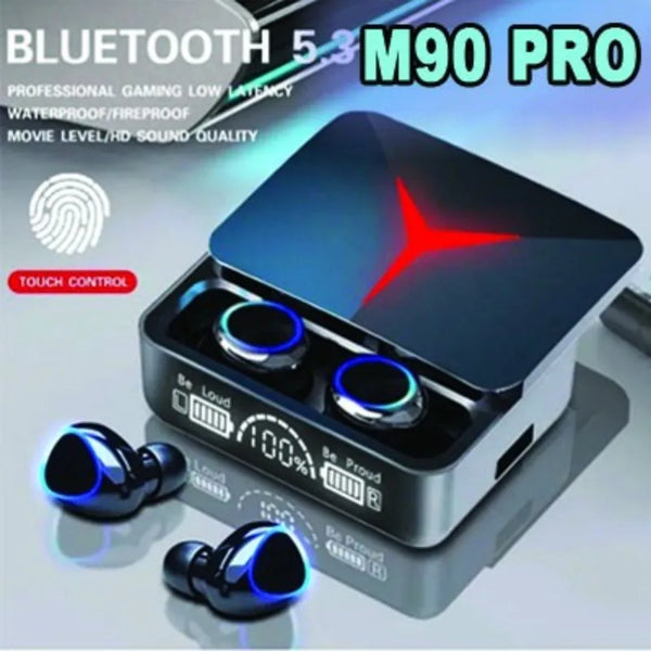 Бездротові навушники M90 TWS Bluetooth із сенсорним керуванням, спортивні навушники, Hi-Fi стереогарнітура з мікрофоном для смартфонів