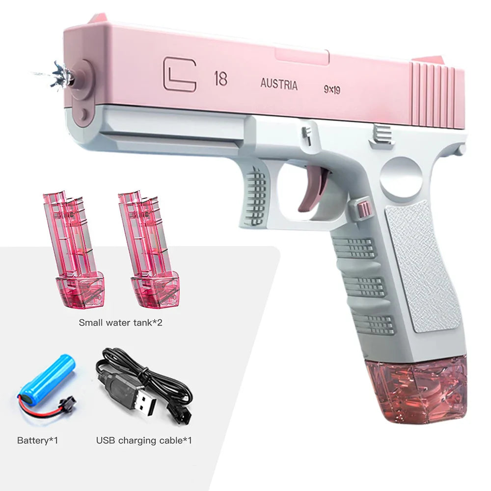 New Water Gun Electric M416 Pistol Shooting Toy Full Automatic Summer Beach Outdoor Fun Toy For Children Boys Girls Adults Gift