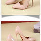 Temperament 12cm Super High Thin Heels Shoes Women Pumps Pointed Toe Colorful Patent Leather Stiletto Wedding Shoe Size 45